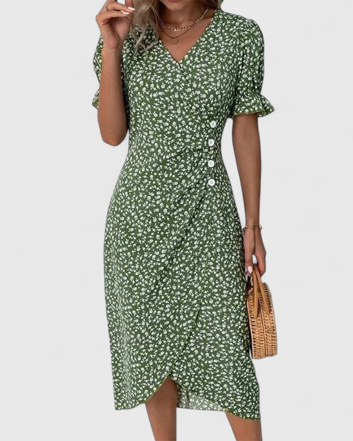 Daisy | Ditsy Floral Button-Front Midi Summer Dress