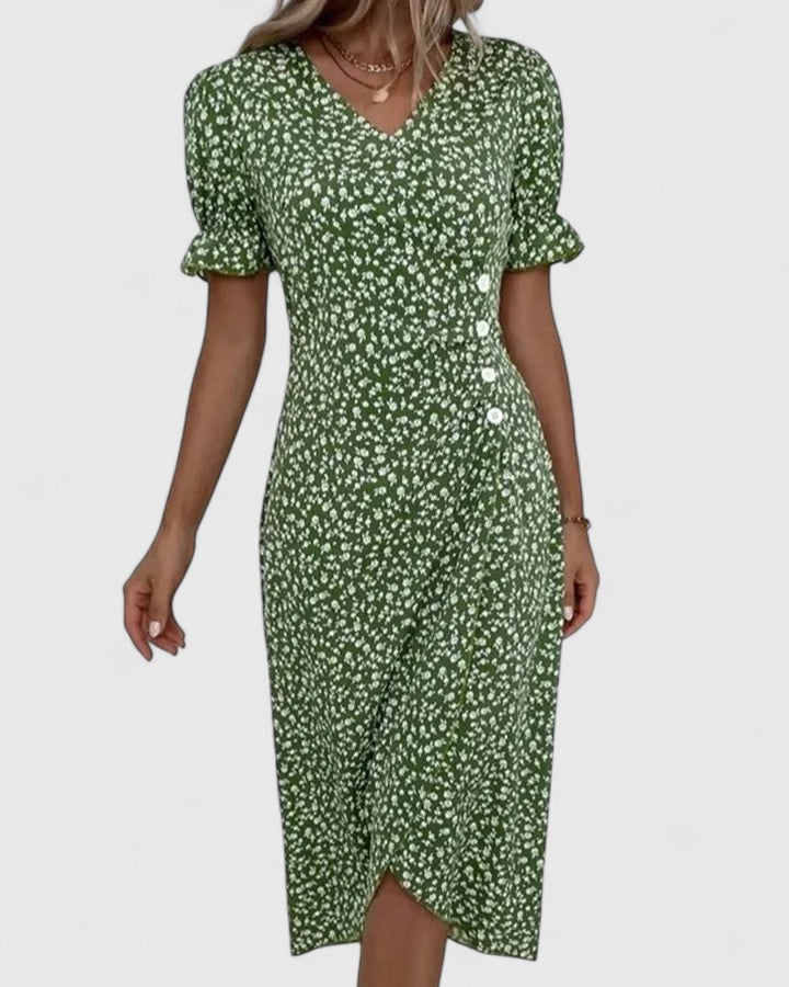 Daisy | Ditsy Floral Button-Front Midi Summer Dress