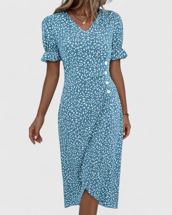 Daisy | Ditsy Floral Button-Front Midi Summer Dress