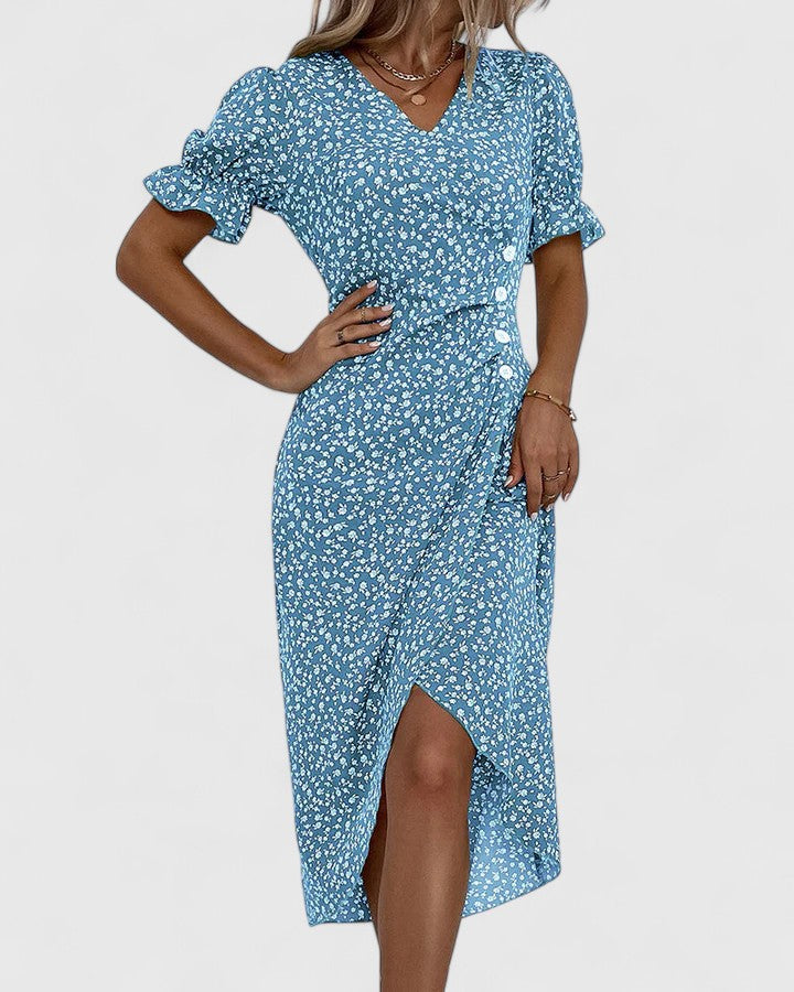 Daisy | Ditsy Floral Button-Front Midi Summer Dress