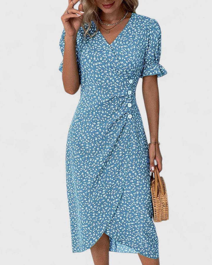 Daisy | Ditsy Floral Button-Front Midi Summer Dress