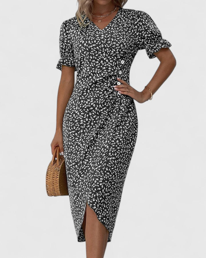 Daisy | Ditsy Floral Button-Front Midi Summer Dress