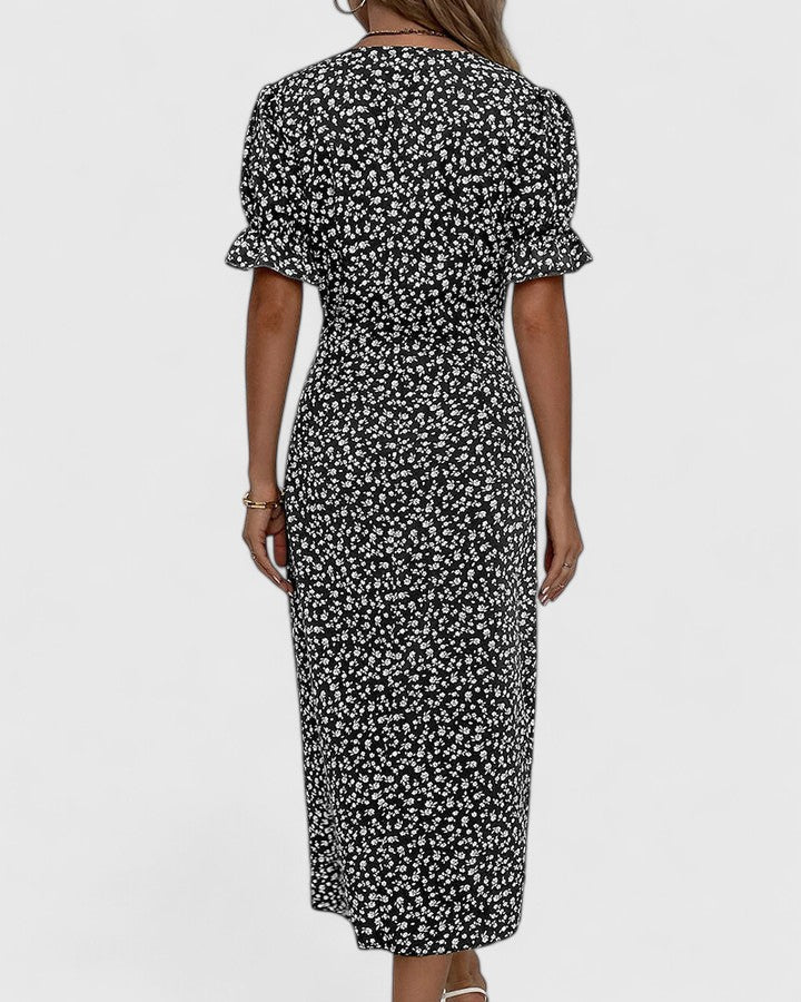 Daisy | Ditsy Floral Button-Front Midi Summer Dress