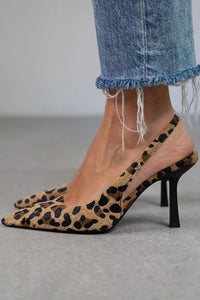 Prowl | Leopard Print Pointed Toe Slingback Heels