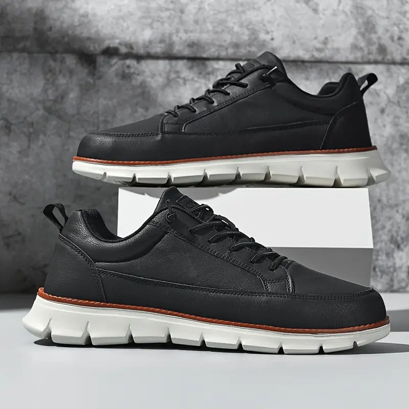 Croft | Leather Lace-Up Men Sneakers with Chunky Sole