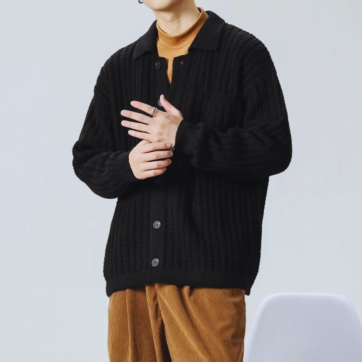 Holden | Textured Polo Collar Men's Cardigans