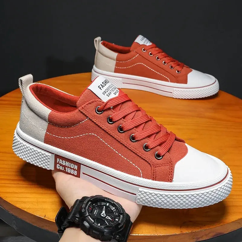 Giorgio | Canvas Low-Top Men's Sneakers with Contrast Cap Toe