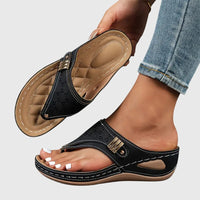Odaline | Women's Slip-On Orthopedic Sandals – Shock-Absorbing Wedge Design