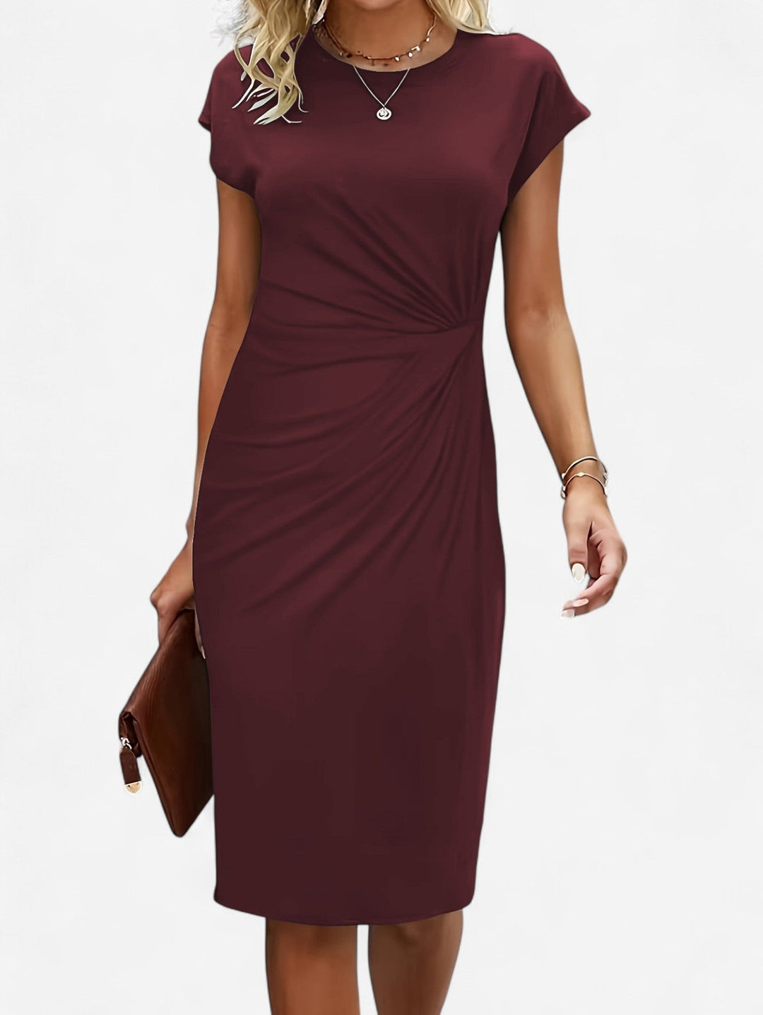 Waverly | Twist-Front Cap Sleeve Formal Dress