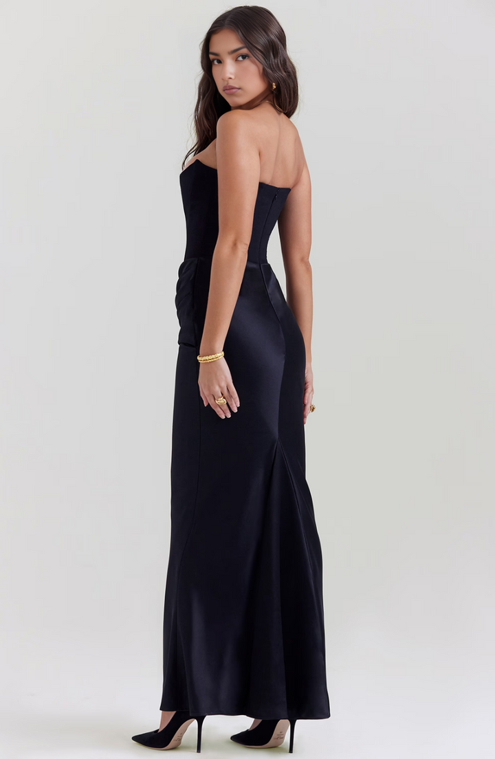 Valentina | Strapless Corset Satin Formal Maxi Dress