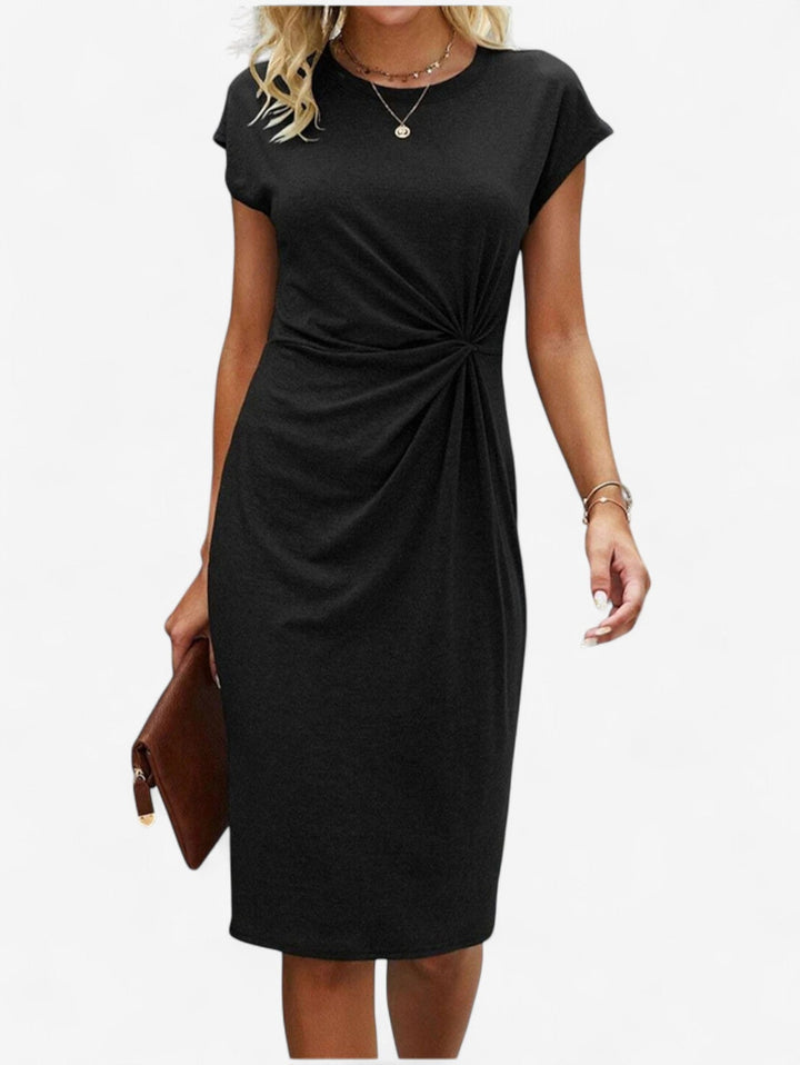 Waverly | Twist-Front Cap Sleeve Formal Dress