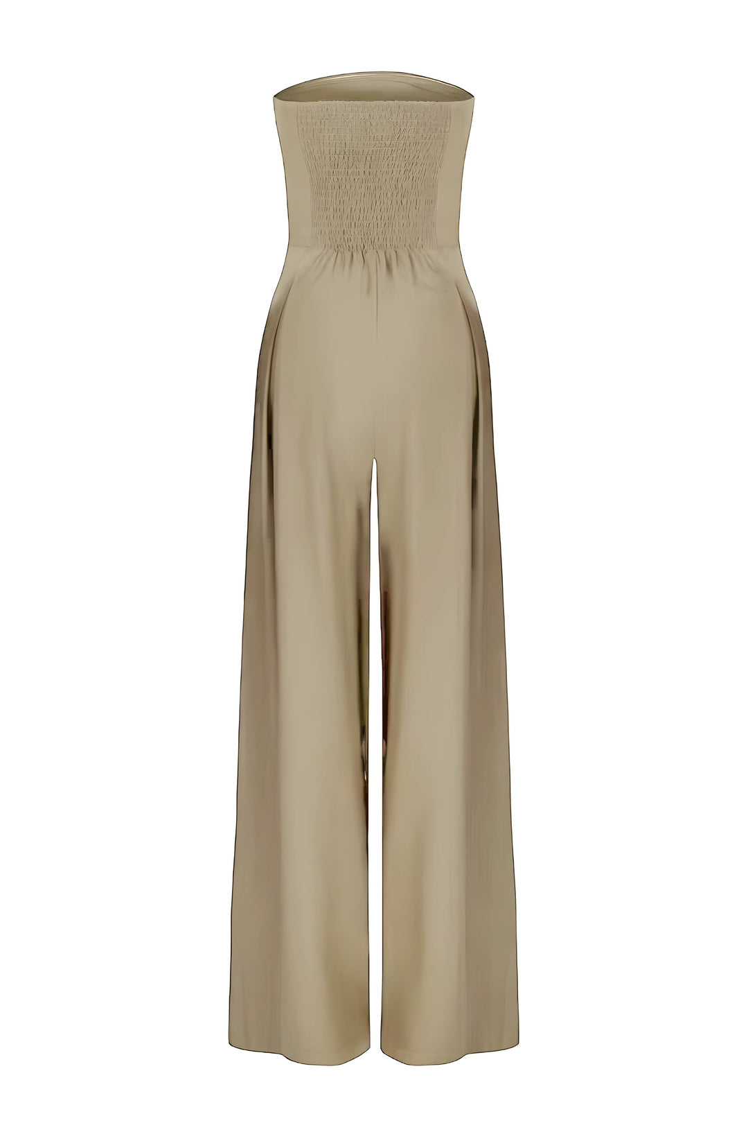 Raffine | Strapless Bandeau Jumpsuit with Pleated Wide Leg Trousers