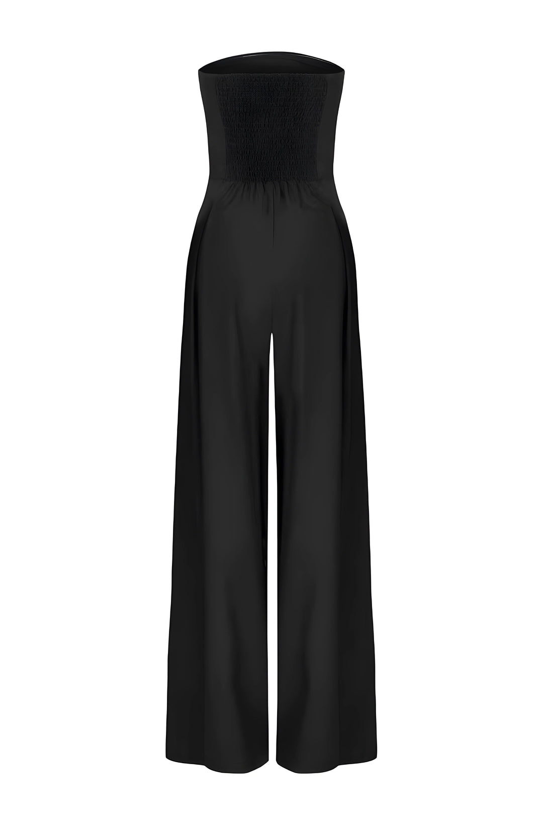 Raffine | Strapless Bandeau Jumpsuit with Pleated Wide Leg Trousers