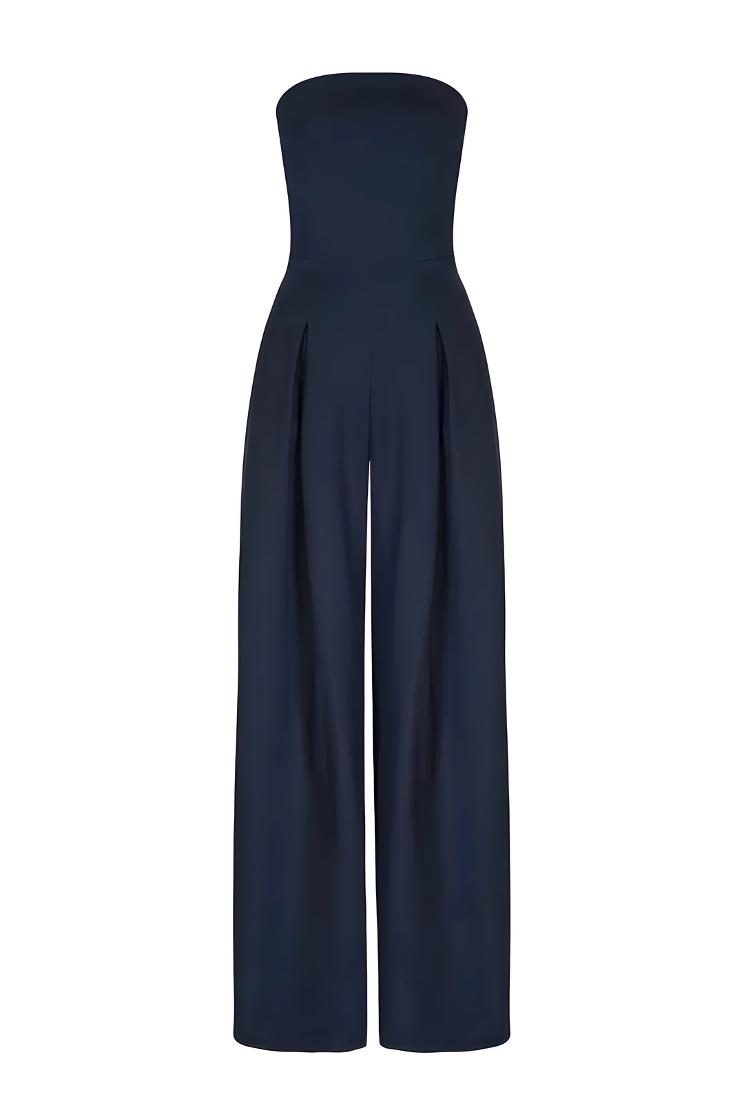 Raffine | Strapless Bandeau Jumpsuit with Pleated Wide Leg Trousers