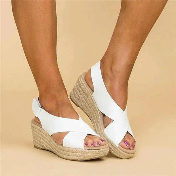 Crossa | Cross-Strap Espadrille Platform Wedges