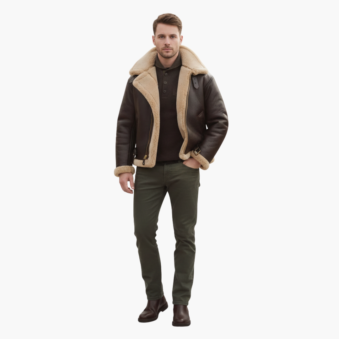 Aldgate | Sherpa-Lined Aviator B3 Men's Leather Jackets