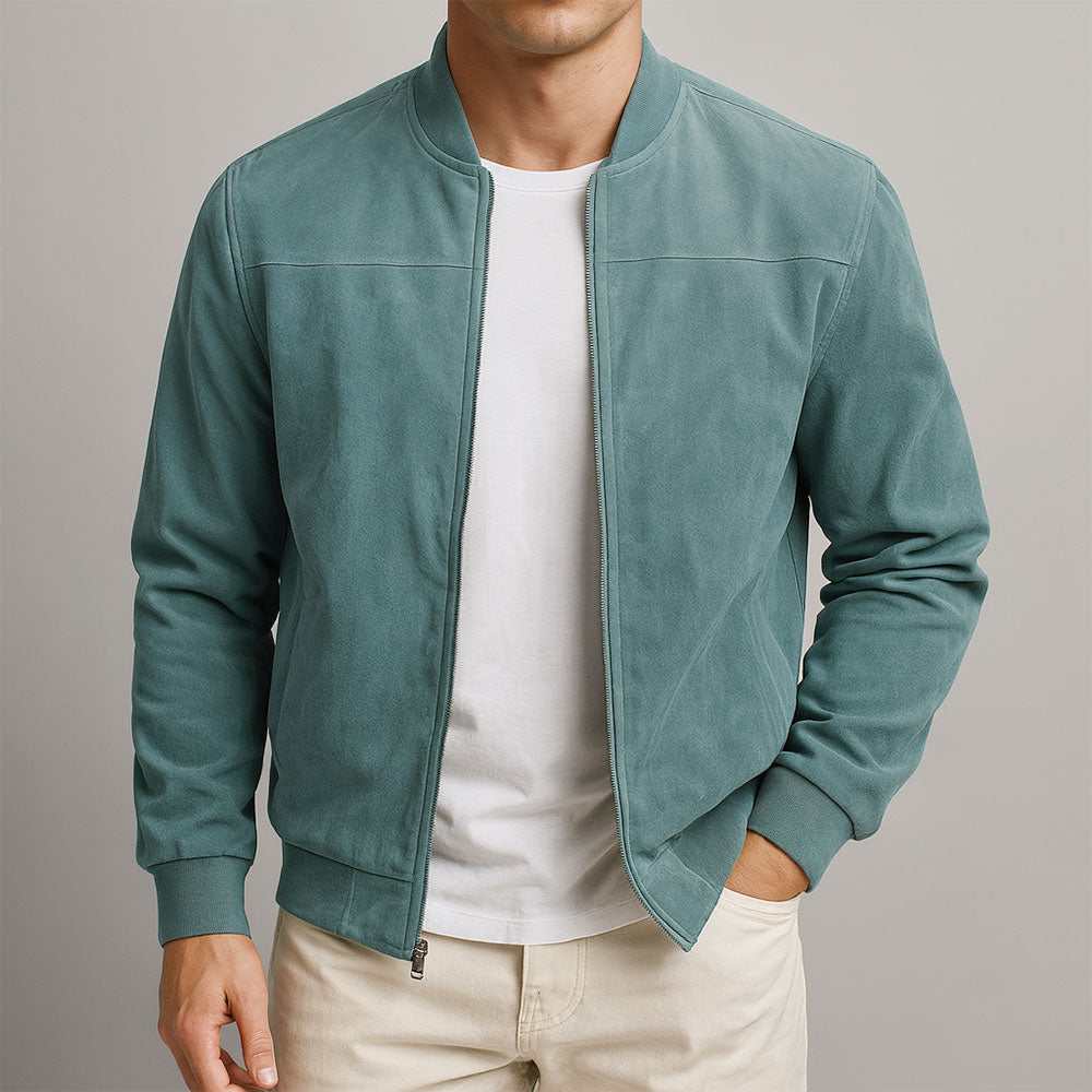 Ellsworth | Suede Finish Ribbed Hem Men's Bomber Jackets