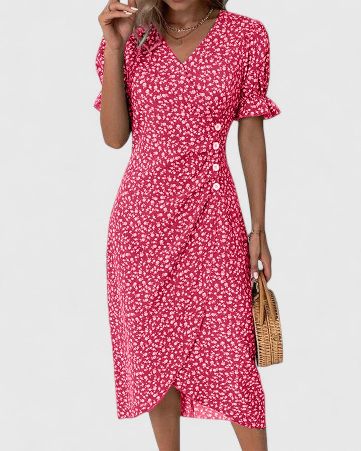 Daisy | Ditsy Floral Button-Front Midi Summer Dress
