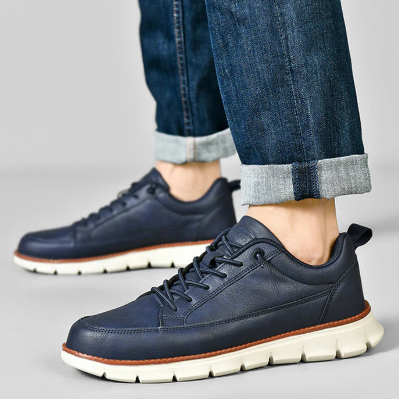 Croft | Leather Lace-Up Men Sneakers with Chunky Sole