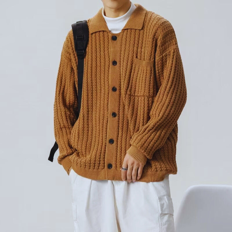 Holden | Textured Polo Collar Men's Cardigans