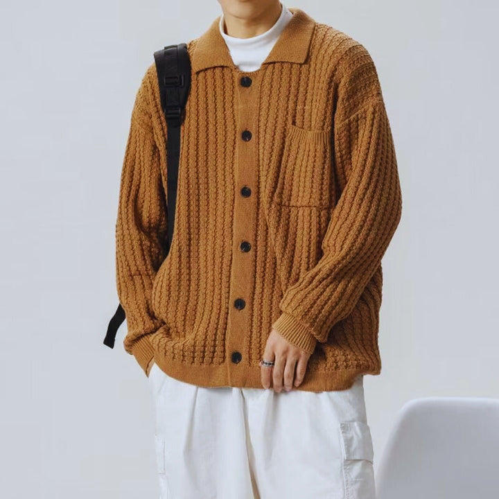 Holden | Textured Polo Collar Men's Cardigans