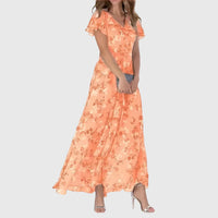 Bellamy | Floral Chiffon Flutter Sleeve Summer Dress