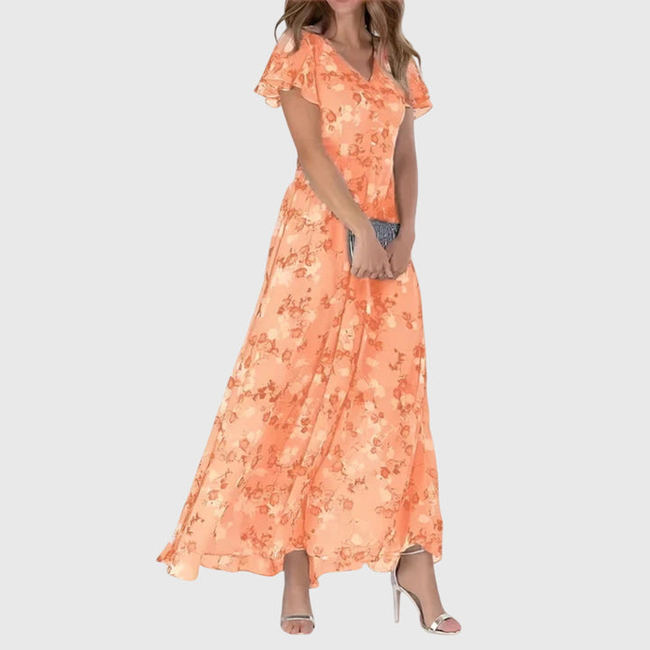 Bellamy | Floral Chiffon Flutter Sleeve Summer Dress