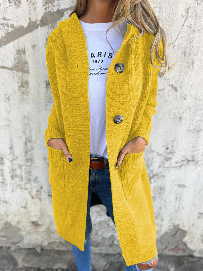 Maeva | Hooded Longline Button-Front Women's Cardigans