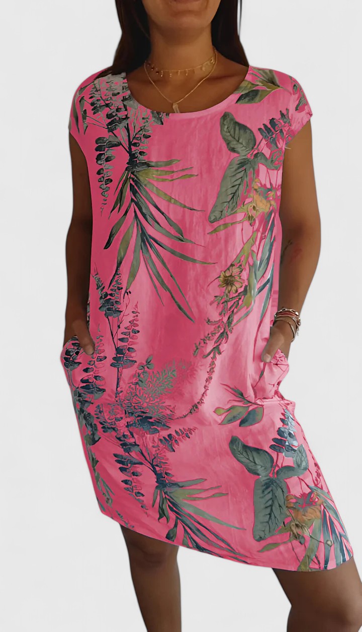 Wisteria | Botanical Print Linen Summer Dress