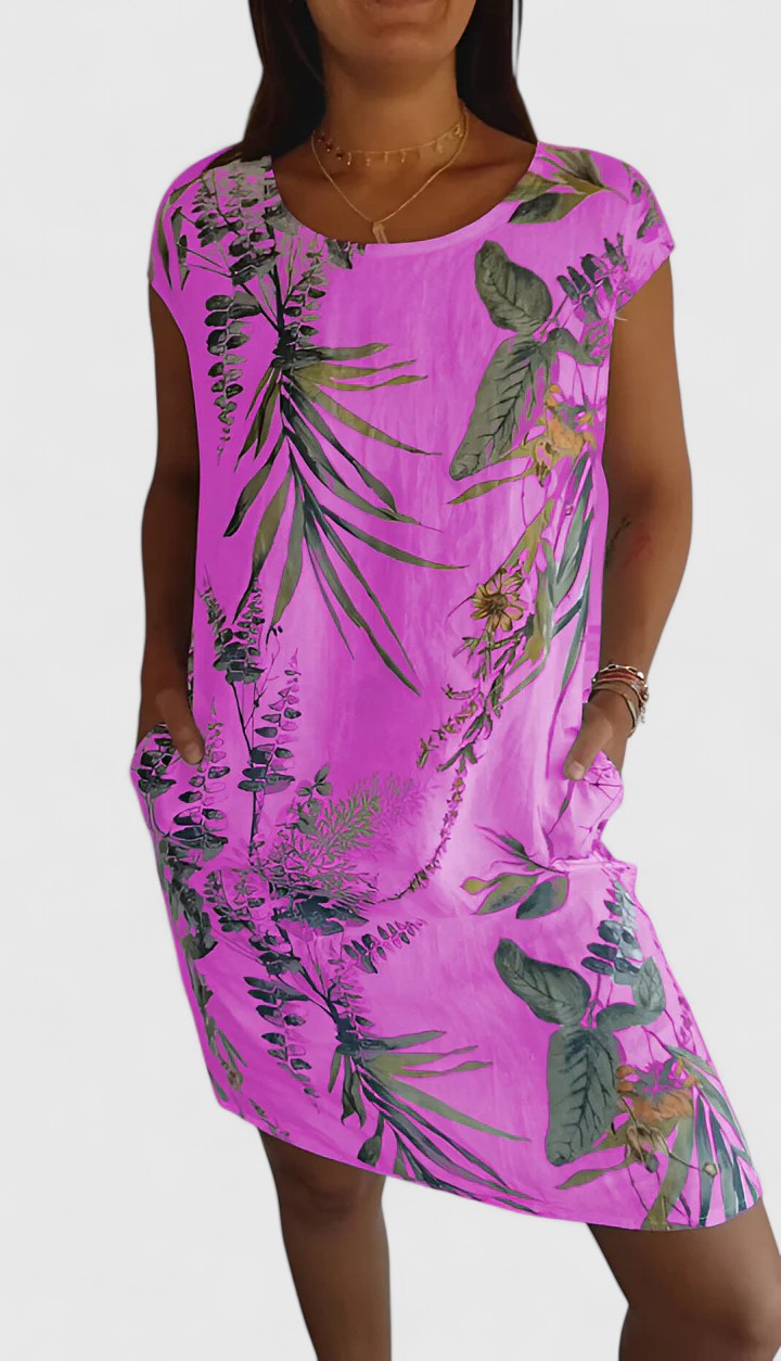 Wisteria | Botanical Print Linen Summer Dress