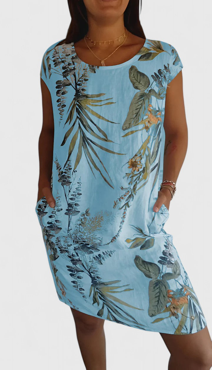 Wisteria | Botanical Print Linen Summer Dress