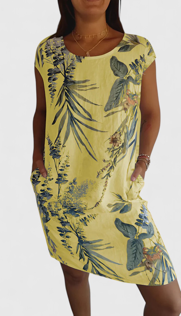 Wisteria | Botanical Print Linen Summer Dress