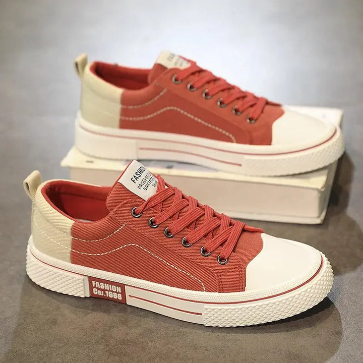 Giorgio | Canvas Low-Top Men's Sneakers with Contrast Cap Toe