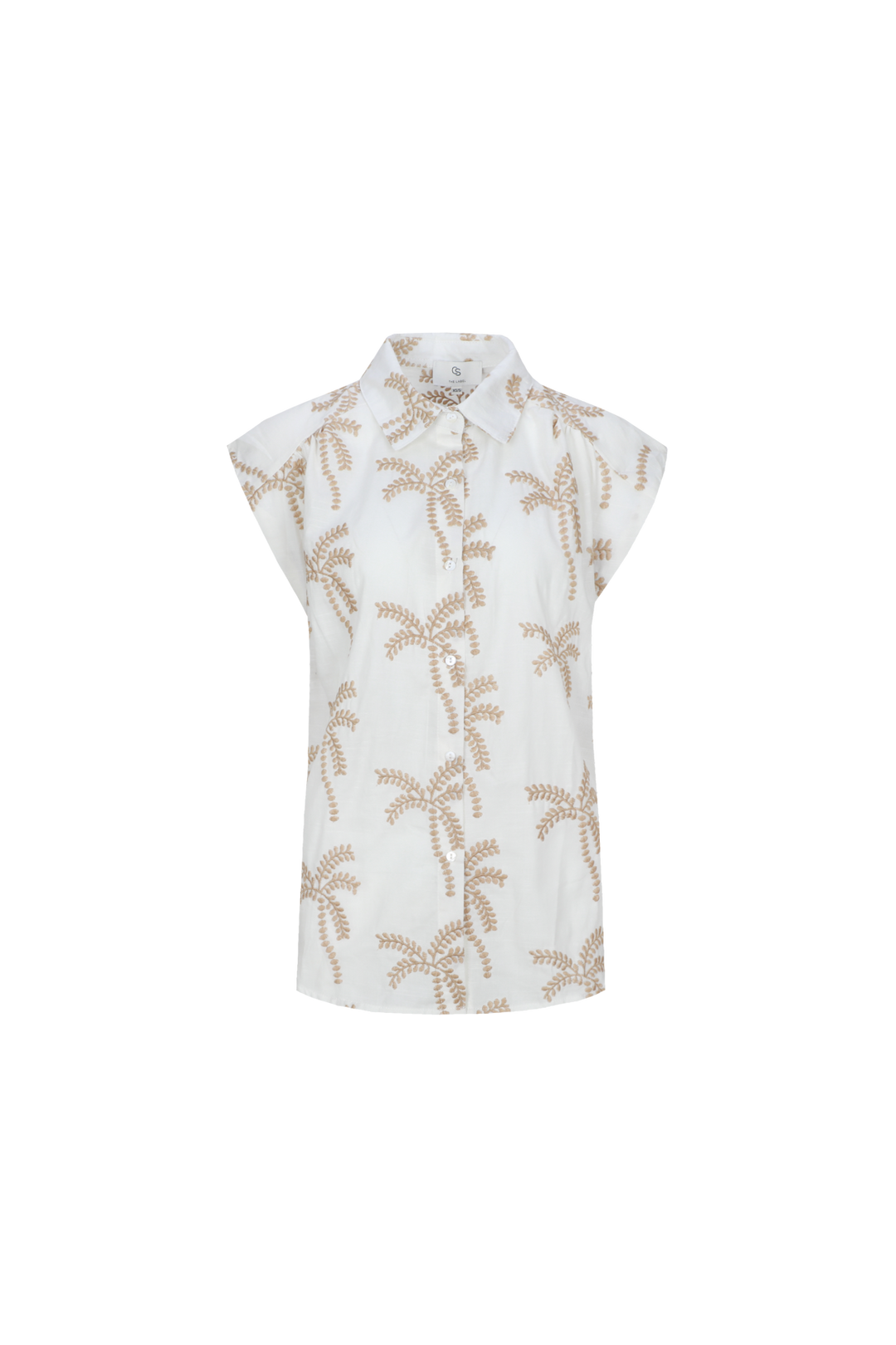 Palm Cove | Tropical Palm Print Sleeveless Tunic Blouse