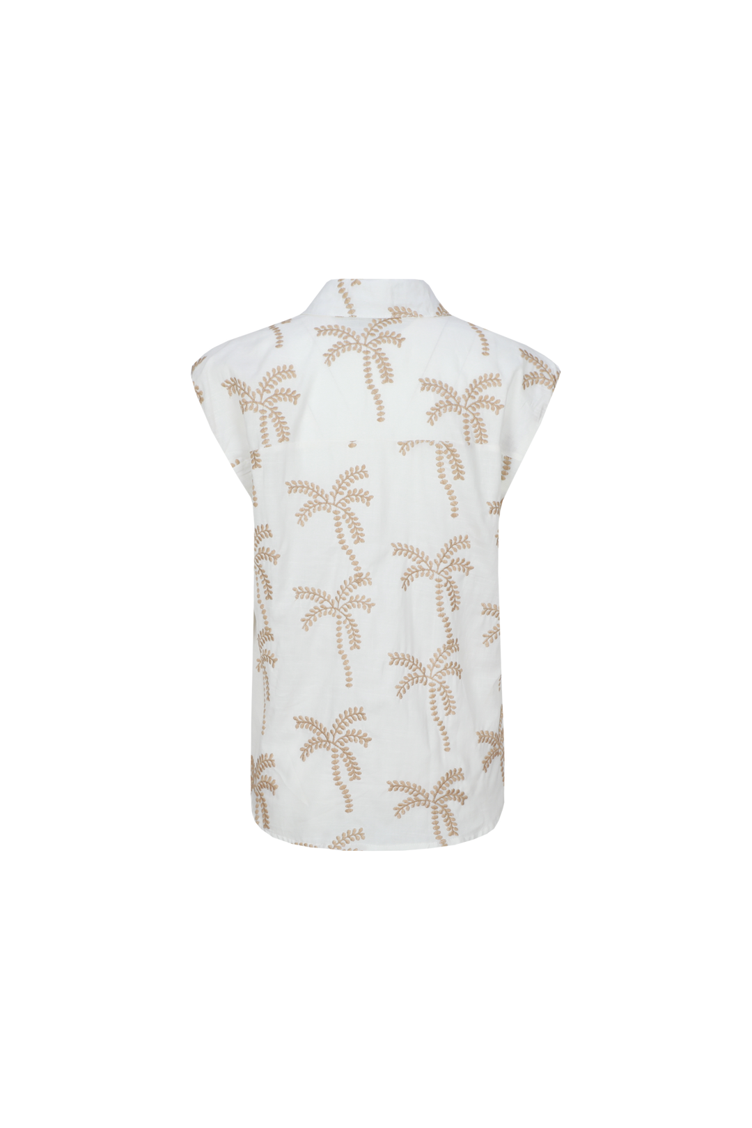 Palm Cove | Tropical Palm Print Sleeveless Tunic Blouse