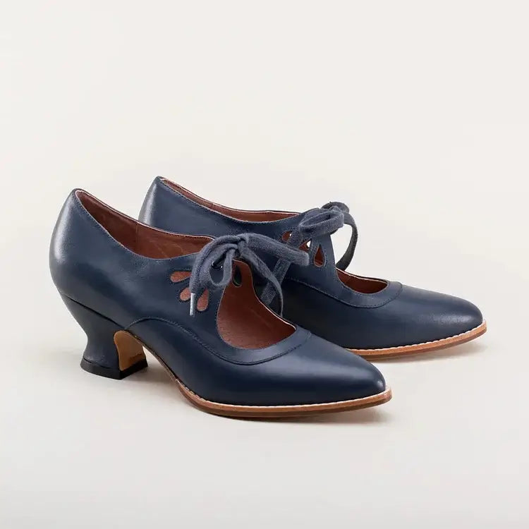 Ophelia | Cutout Ribbon Lace Victorian Kitten Heels