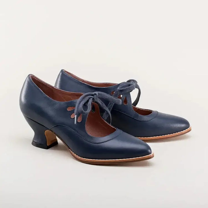 Ophelia | Cutout Ribbon Lace Victorian Kitten Heels