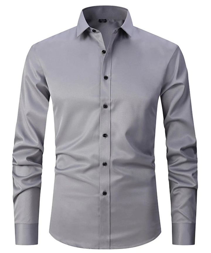 Noir | Slim Fit Stretch Long Sleeve Mens Smart Casual Shirt