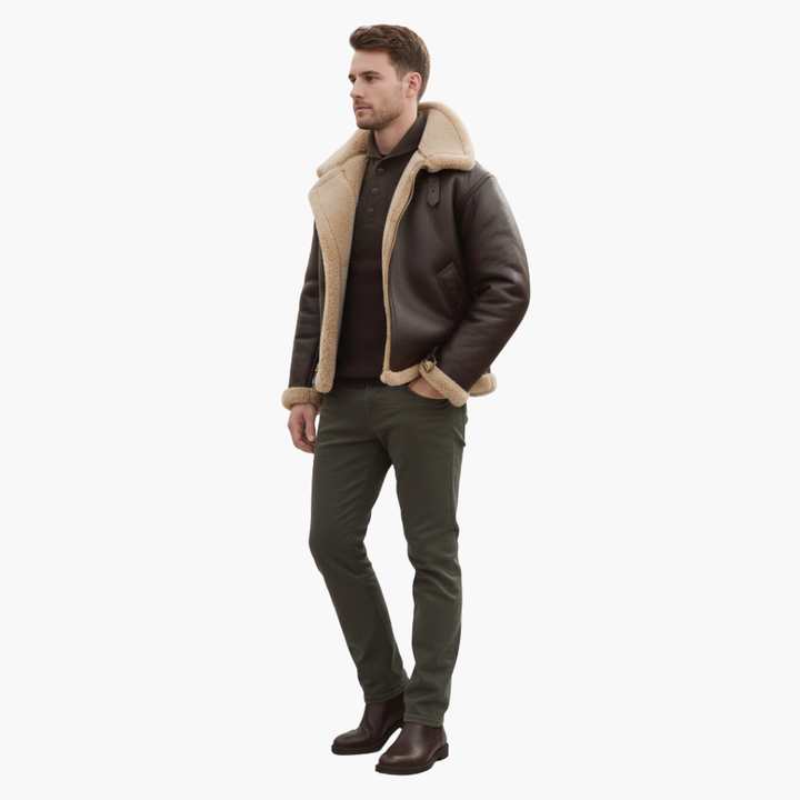 Aldgate | Sherpa-Lined Aviator B3 Men's Leather Jackets
