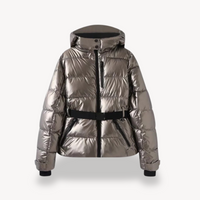 Stellar | Women's Metallic Belted Puffer Jacket