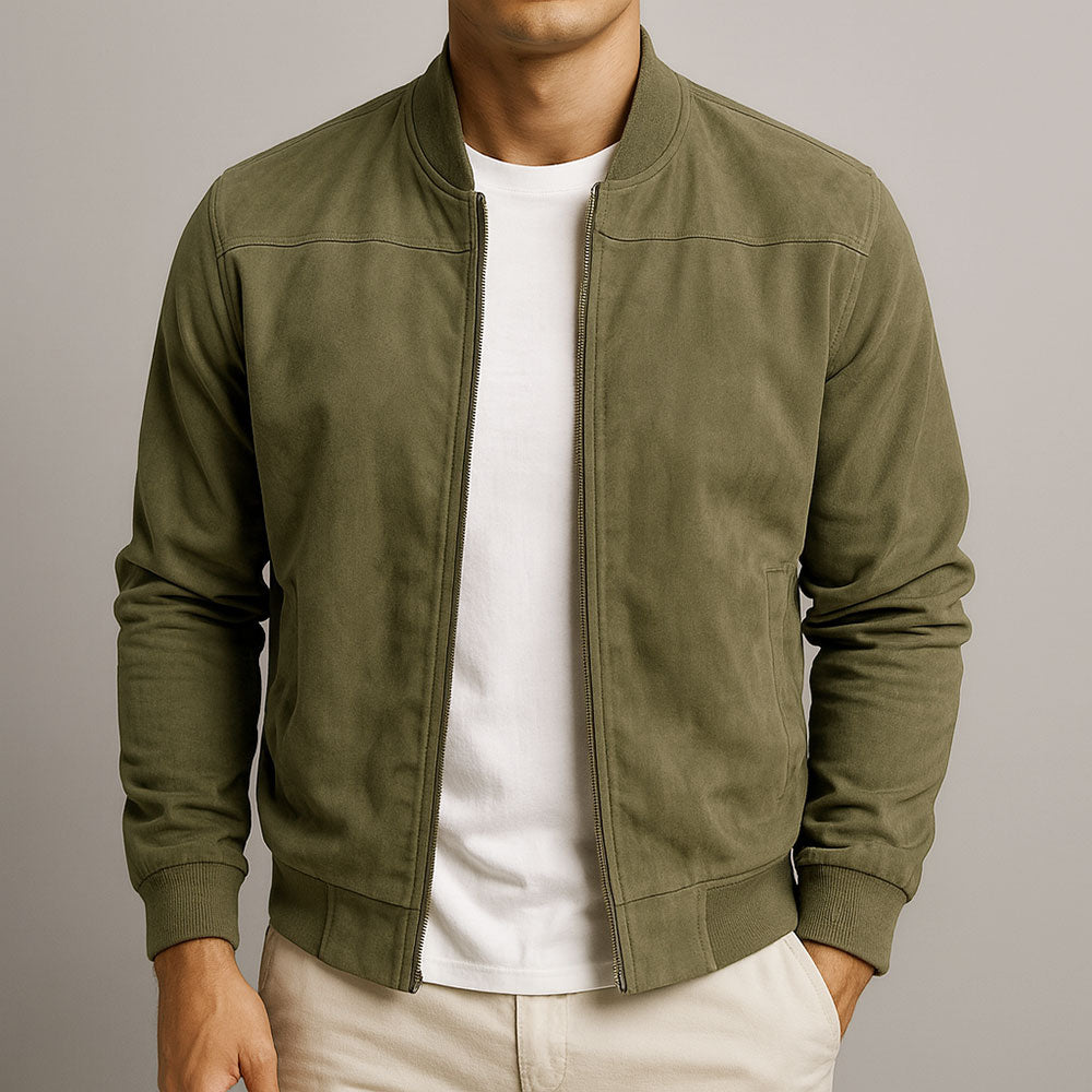Ellsworth | Suede Finish Ribbed Hem Men's Bomber Jackets