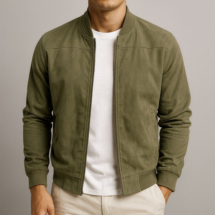 Ellsworth | Suede Finish Ribbed Hem Men's Bomber Jackets