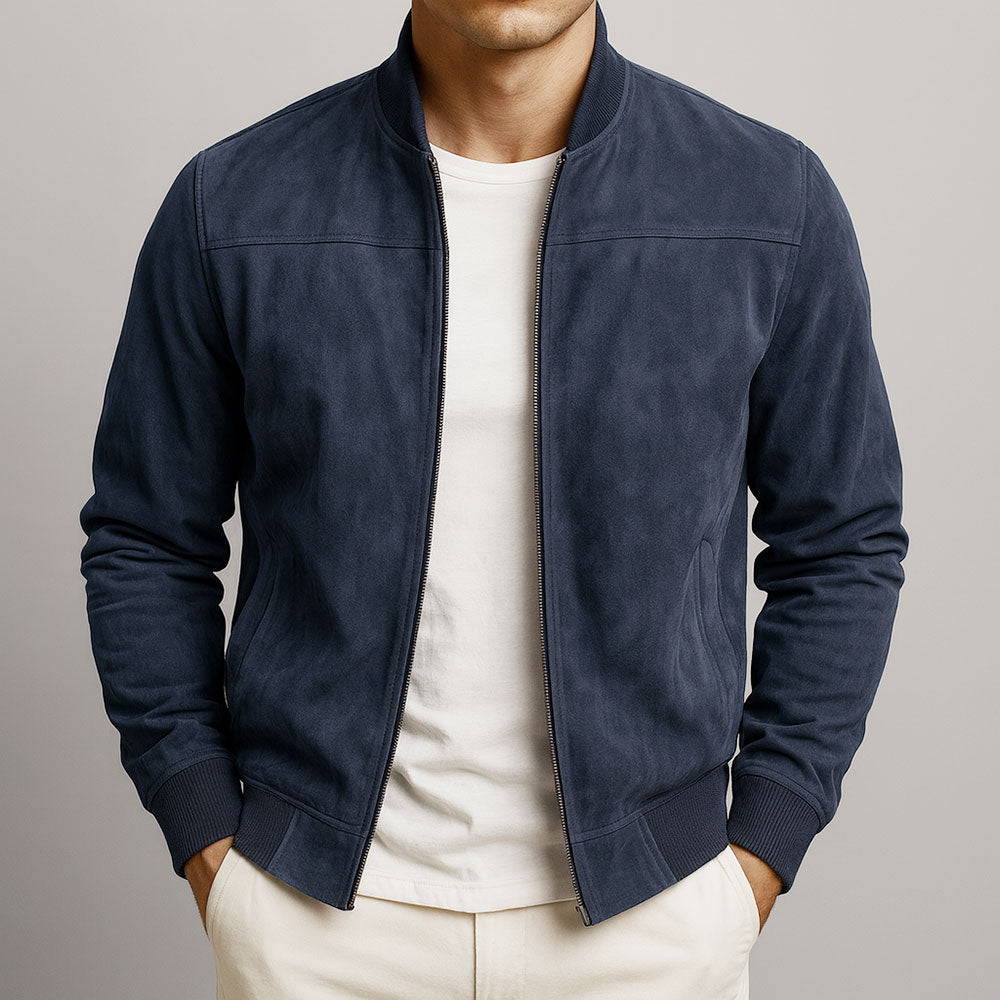 Ellsworth | Suede Finish Ribbed Hem Men's Bomber Jackets