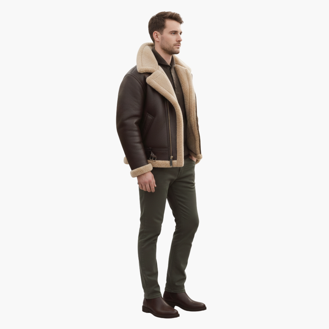 Aldgate | Sherpa-Lined Aviator B3 Men's Leather Jackets