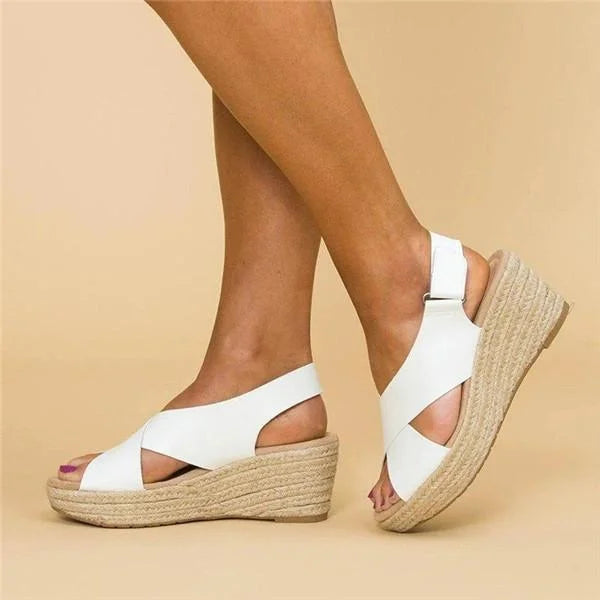Crossa | Cross-Strap Espadrille Platform Wedges