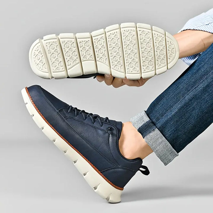 Croft | Leather Lace-Up Men Sneakers with Chunky Sole