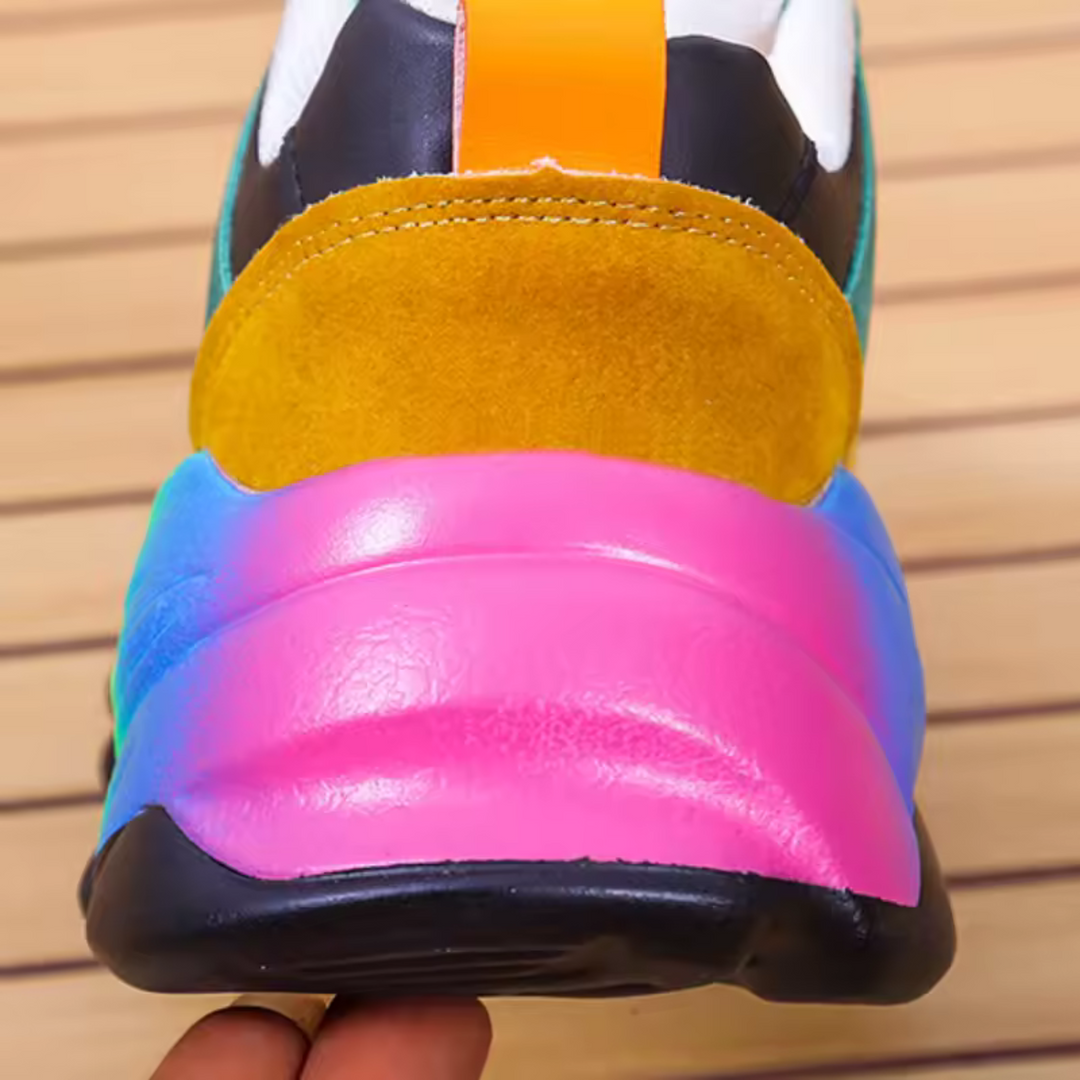 Stockholm | Rainbow Sole Colour Block Women's Sneakers