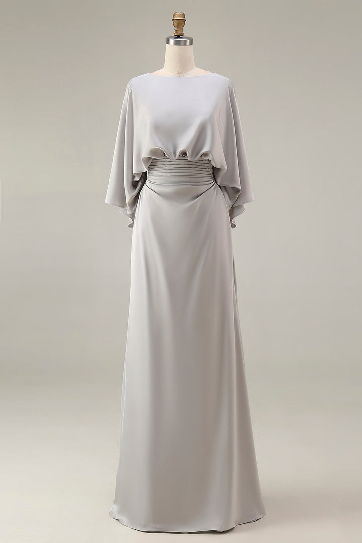 Celeste | Batwing Sleeve Ruched Waist Wedding Guest Dress