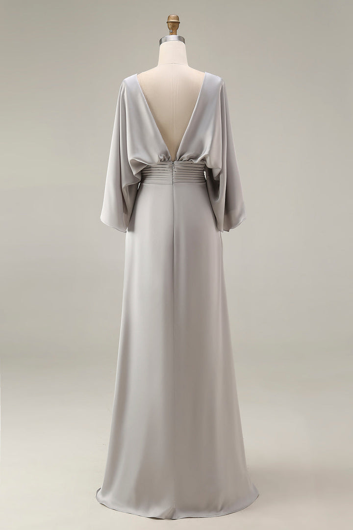 Celeste | Batwing Sleeve Ruched Waist Wedding Guest Dress