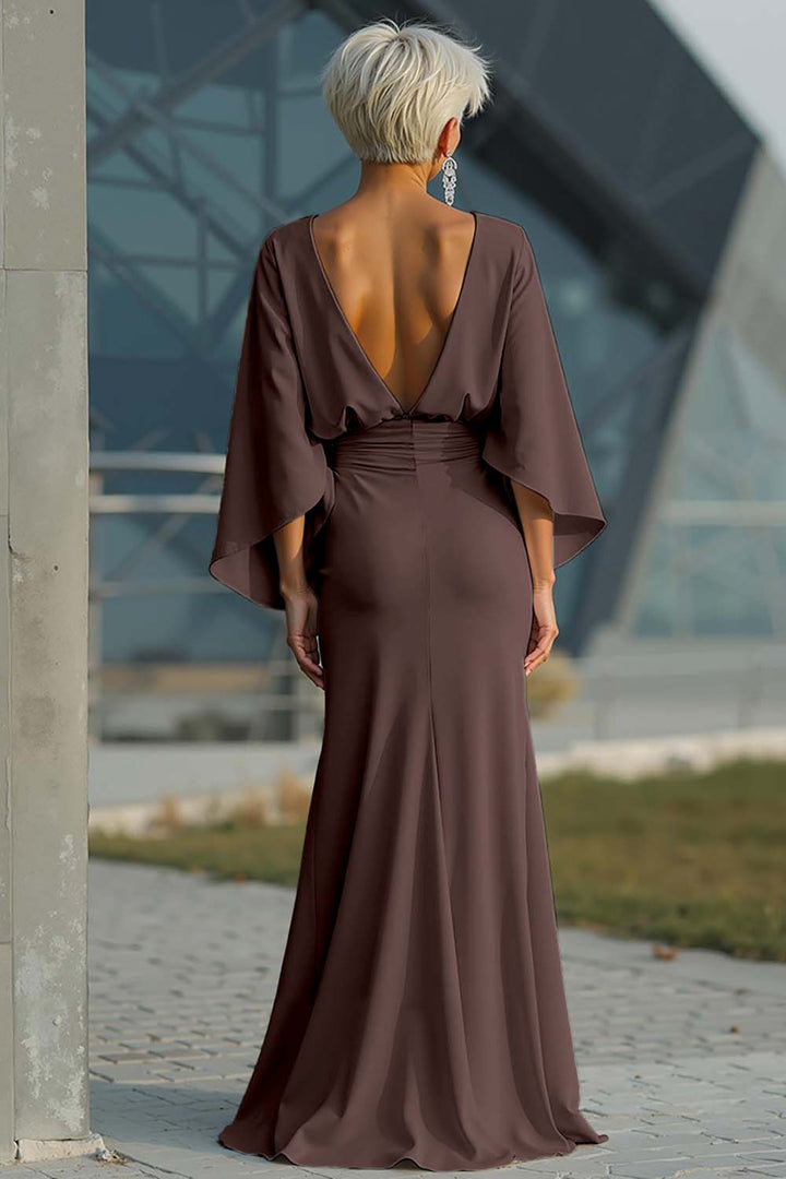 Celeste | Batwing Sleeve Ruched Waist Wedding Guest Dress